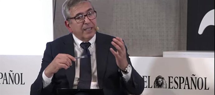 El presidente del Instituto de Crédito Oficial (ICO), José Carlos García de Quevedo, durante su invertención en el II Observatorio de Finanzas organizado por 'El Español' e 'Invertia', a 21 de febrero de 2022, en Madrid.