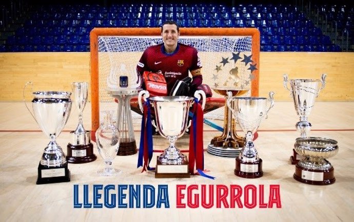 El portero del FC Barcelona de hockey patines Aitor Egurrola
