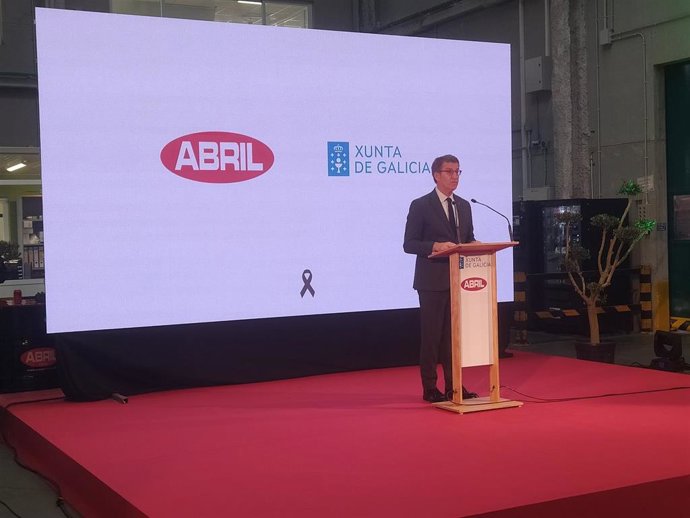 El presidente de la Xunta, Alberto Núñez Feijóo, en un acto en aceites Avril