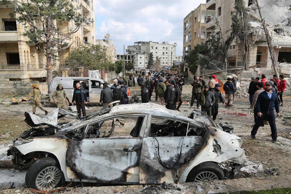 Archivo - Atentado de Al Qaeda en la ciudad siria de Idlib.