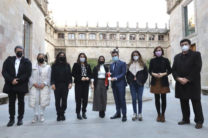 El president Pere Aragons i la consellera Laura Vilagr reben a esportistes dels JJOO D'hivern