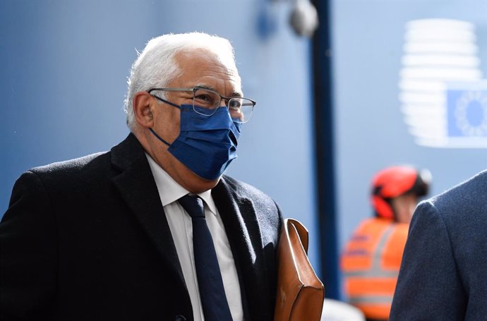 HANDOUT - 17 February 2022, Belgium, Brussels: Antonio Costa, Prime Minister of Portugal, arrives for an informal meeting of the members of the European Council to discuss the situation on the Ukraine-Russia borders. Photo: -/European Council/dpa - ATTE