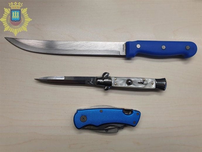 Armas blancas incutadas por la Policía Local este fin de semana