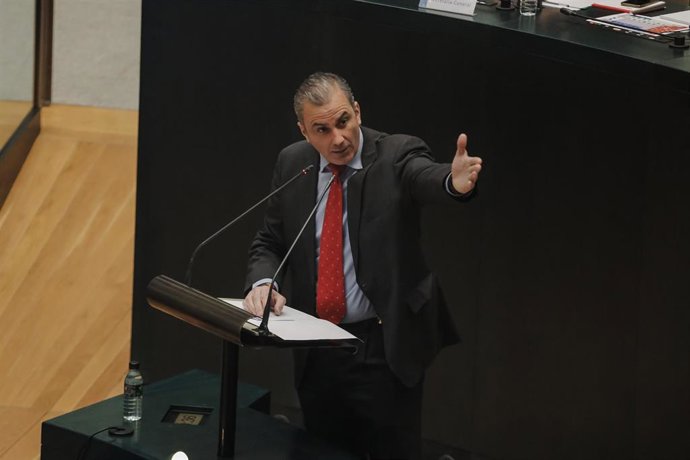 El portavoz de Vox en el Ayuntamiento de Madrid, Javier Ortega Smith, interviene en el Pleno 
