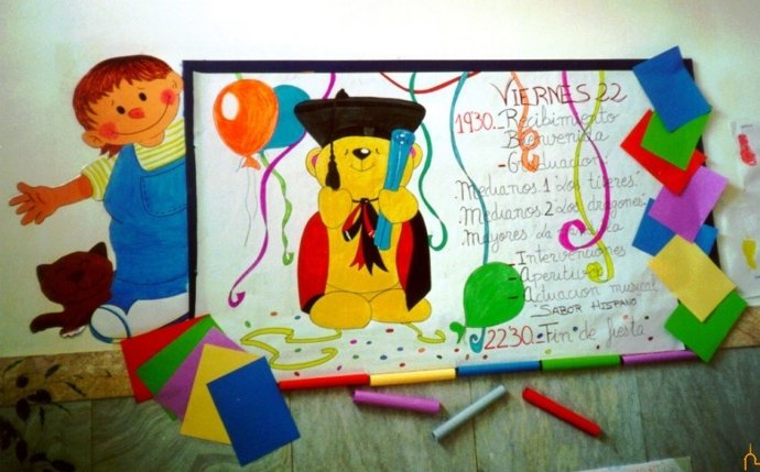 Archivo - Pizarra en una Guardería
