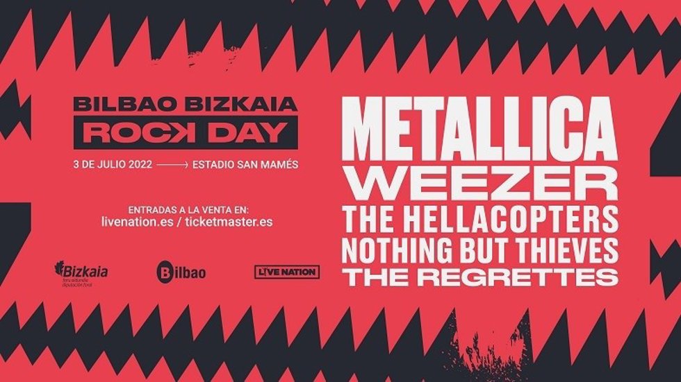 Cartel de actuación de Metallica en Bilbao