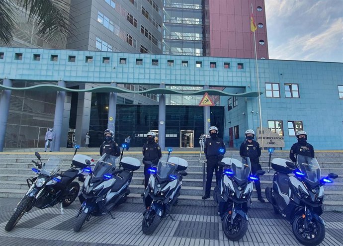Nuevas motocicletas con las que la Policía Nacional refuerza su parque móvil en Canarias