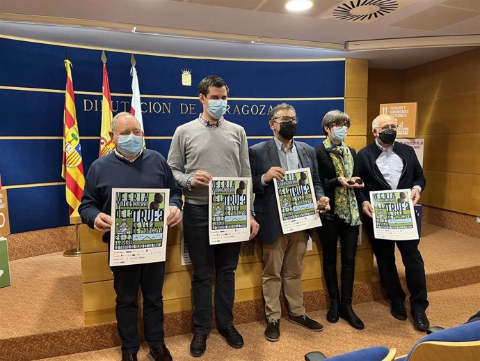 Presentación de la Feria de la Trufa de Vera de Moncayo, en la sala de prensa de la DPZ.