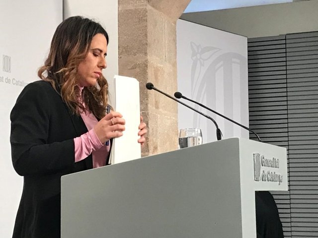 La portavoz del Govern, Patrícia Plaja, en rueda de prensas posterior al Consell Executiu