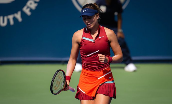 Paula Badosa of Spain in action during the first round of the 2022 Dubai Duty Free Tennis Championships WTA 1000 tennis tournament against Elena Gabriela Ruse of Romania