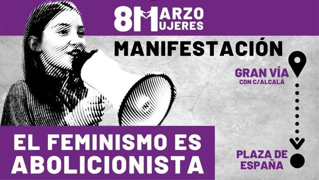 Cartel de una de las manifestaciones feministas convocadas para este 8M en Madrid