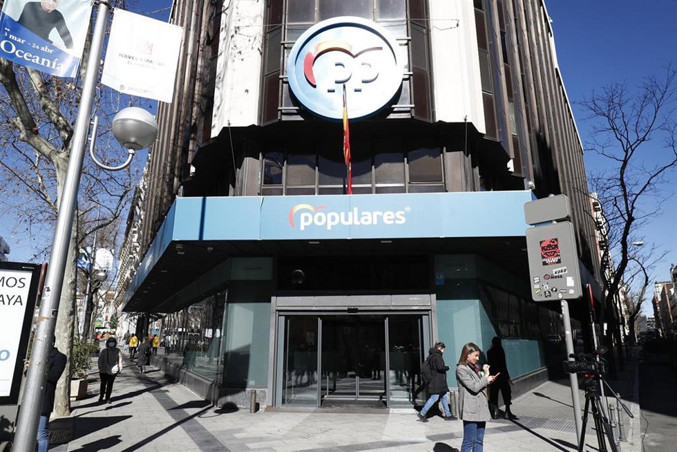 Sede del Partido Popular en la calle Génova, a 22 de febrero de 20222, en Madrid (España). 