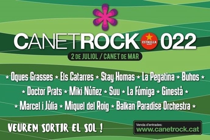 Cartel promocional del Festival Canet Rock 2022