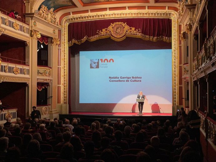 La consellera de Cultura de la Generalitat, Natlia Garriga, en la apertura del Any Gabriel Ferrater