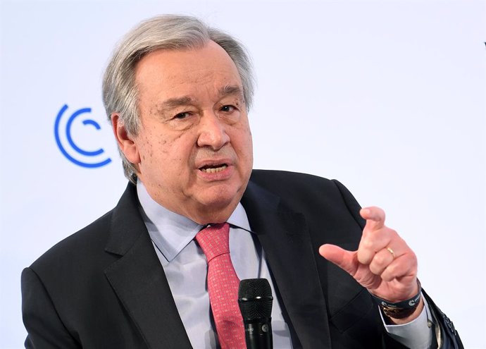FILED - 18 February 2022, Bavaria, Munich: UN Secretary-General Antonio Guterres attends Munich Security Conference. The United Nations continues to hope for a diplomatic solution to the crisis in Ukraine despite Russia's military escalation. Photo: Tob