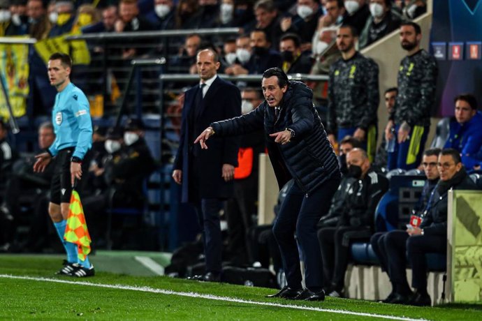 Unai Emery, técnico del Villarreal, en el partido contra la Juventus