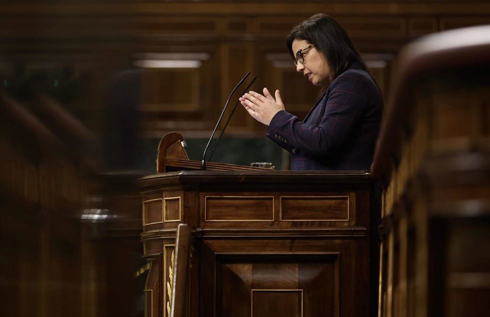 La diputada del PP, Ana Belén Vázquez, interviene en una sesión plenaria en el Congreso de los Diputados, a 16 de febrero de 2022, en Madrid (España).  