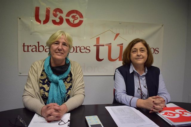 Las secretarias generales de los sindicatos ATI y USO Cantabria, Isabel Rodríguez (izda) y Mercedes Martínez (derecha)