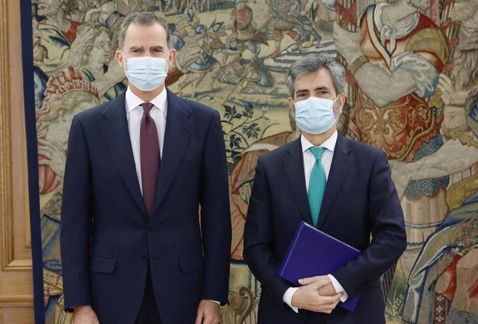 El Rey Felipe VI y el presidente del Tribunal Supremo y del CGPJ, Carlos Lesmes