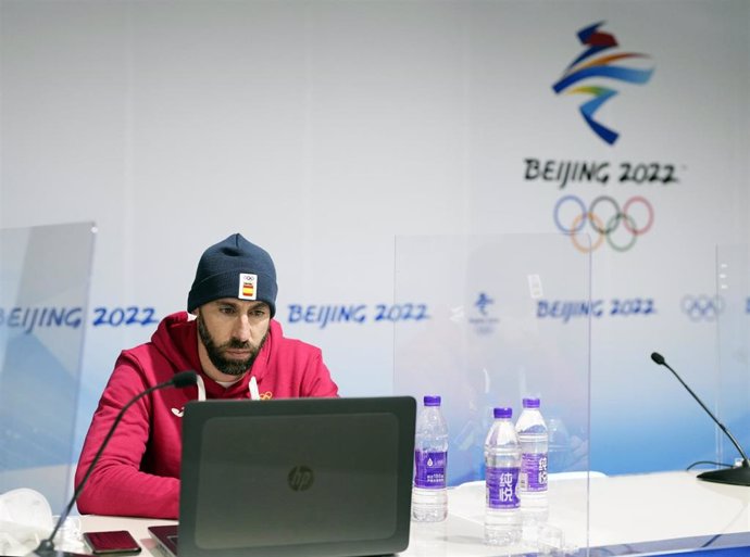 Ander Mirambell durante una rueda de prensa telemática en los Juegos de Pekín de 2022