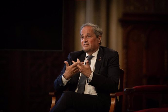 El expresidente de la Generalitat Quim Torra en la clausura del ciclo 'Escolta, Europa'.