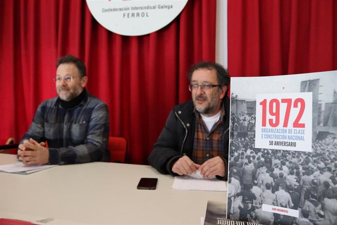 La central nacionalista, encabezada por su secretario xeral, Paulo Carril, y el responsable comarcal en Ferrolterra, Manel Grandal, ha presentado este miércoles los actos para conmemorar el 50 aniversario de las protestas del 10 de marzo de 1972