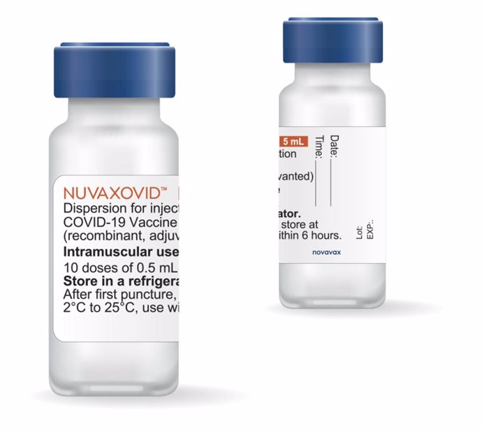A vial of Nuvaxovid COVID-19 Vaccine (recombinant, adjuvanted), the first protein-based COVID-19 vaccine available in the European Union (PRNewsfoto/Novavax, Inc.)