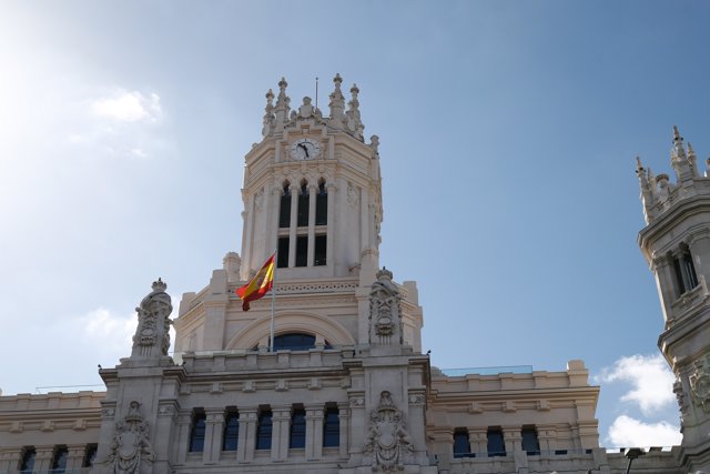 Fachada del Palacio de Cibeles, actual ayuntamiento de Madrid.