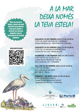 Cartel de las actividades previstas en varios puertos de Baleares.