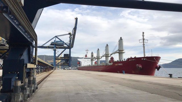 Archivo - Atraca en Ferrol un buque con 20.000 toneladas de carbón para la central térmica de Endesa en As Pontes.