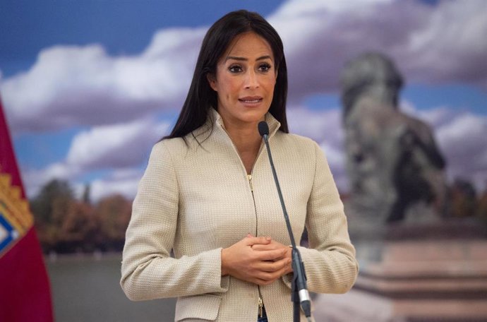La vicealcaldesa de Madrid, Begoña Villacís, interviene en una rueda de prensa. Archivo.