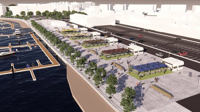 Recreacion de los Muelles Gourmet en Ayamonte.