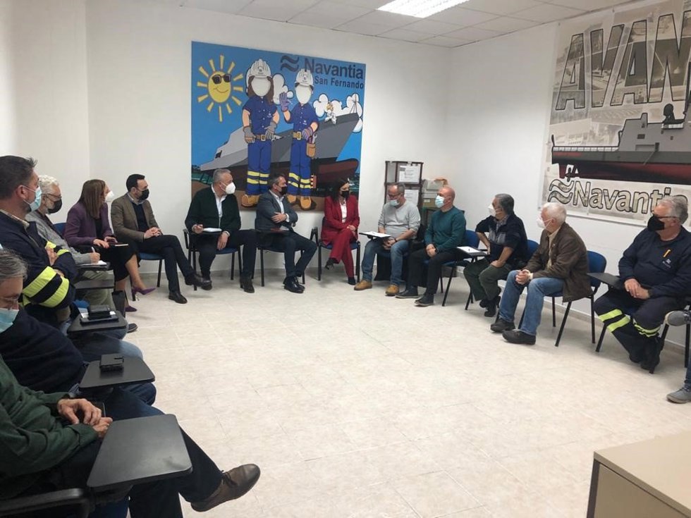 El secretario general del PSOE de Andalucía, Juan Espadas, durante su visita a San Fernando.