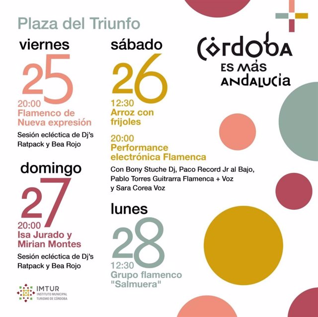 Cartel de conciertos en la Plaza del Triunfo de Córdoba por el 28F.