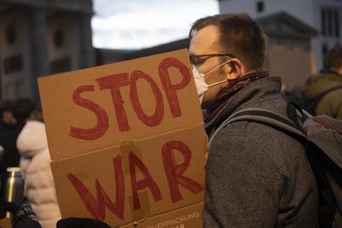 Manifestación en Berlín contra de la guerra en Ucrania