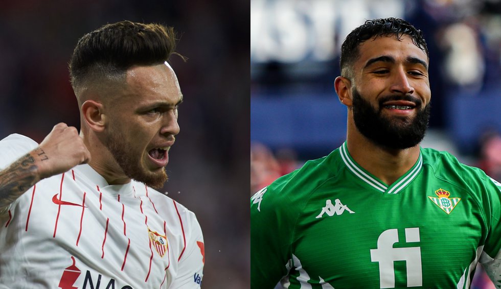 Ocampos y Fekir, jugadores del Sevilla y del Betis