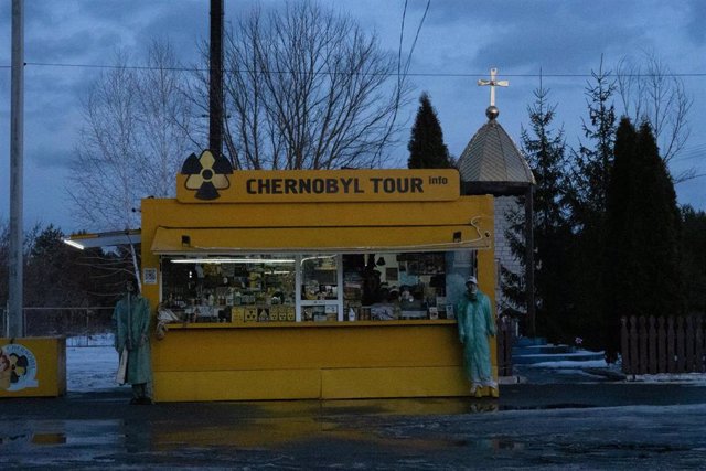 Tienda de recuerdos en la zona de exclusión de Chernóbil.
