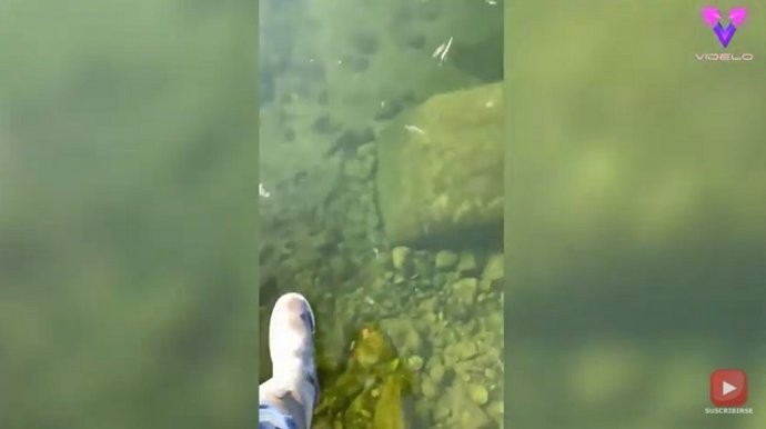 Un hombre grabó cómo es caminar sobre un lago congelado