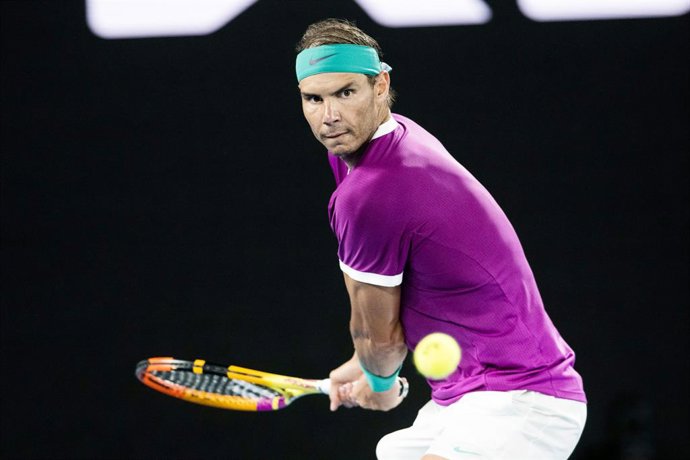 Rafael Nadal of Spain during his Men's Singles Semi Finals match against Matteo Berrettini of Italy during the 2022 Australian Open, Grand Slam tennis tournament on January 28, 2022 at Melbourne Park in Melbourne, Australia - Photo Andy Astfalck / Orang