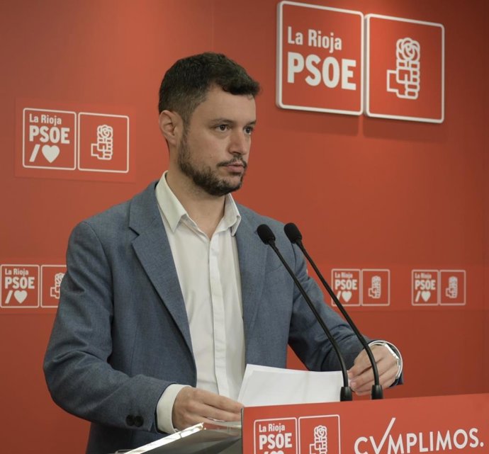 El portavoz del Grupo Parlamentario Socialista, Raúl Díaz, en comparecencia de prensa