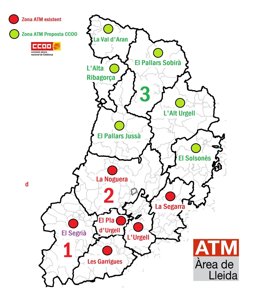 Propuesta de CC.OO. Para la integración de las comarcas de l'Alt Pirineu i l'Aran a la ATM de Lleida.