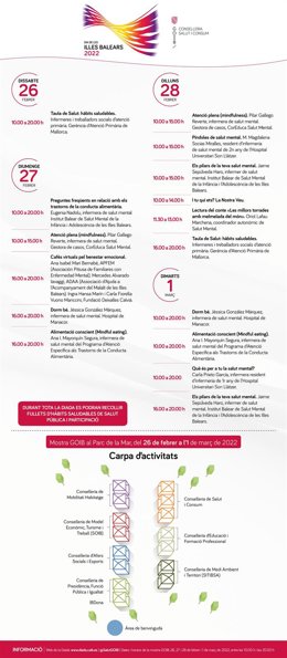 Programa de actividades de la Conselleria de Salud y Consumo para conmemorar el Día de Baleares.