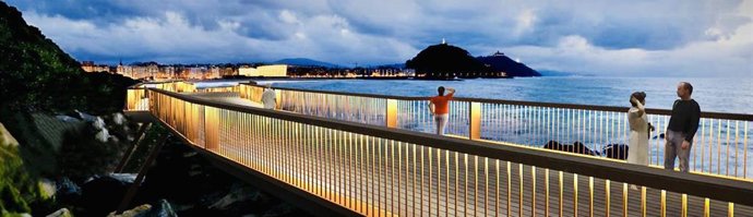 Fotomontaje de la pasarela de Monpás en San Sebastián