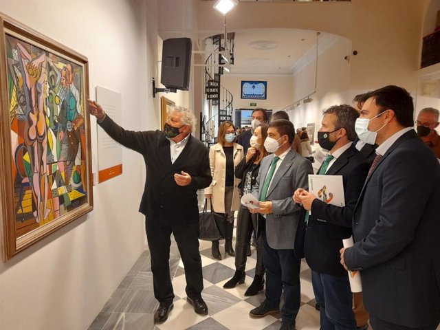 Inauguración de la exposición 'Verso sobre lienzo'.