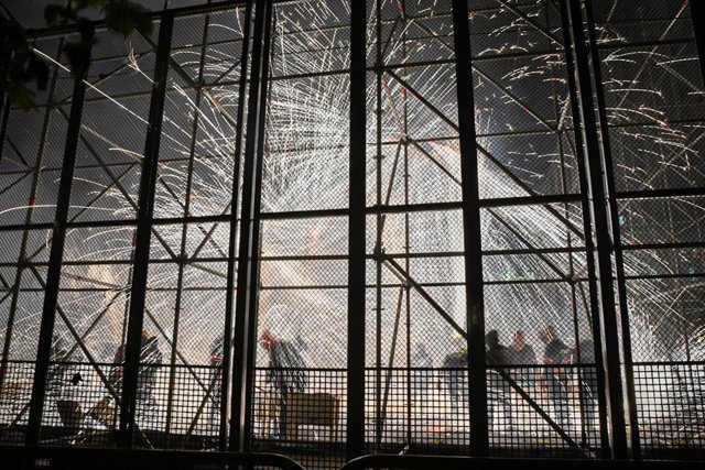 Prendido de la Cordá en la Plaza del Ayuntamiento en València. 