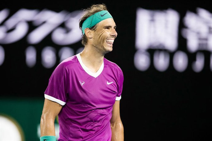Rafael Nadal of Spain during his Men's Singles Semi Finals match against Matteo Berrettini of Italy during the 2022 Australian Open, Grand Slam tennis tournament on January 28, 2022 at Melbourne Park in Melbourne, Australia - Photo Andy Astfalck / Orang