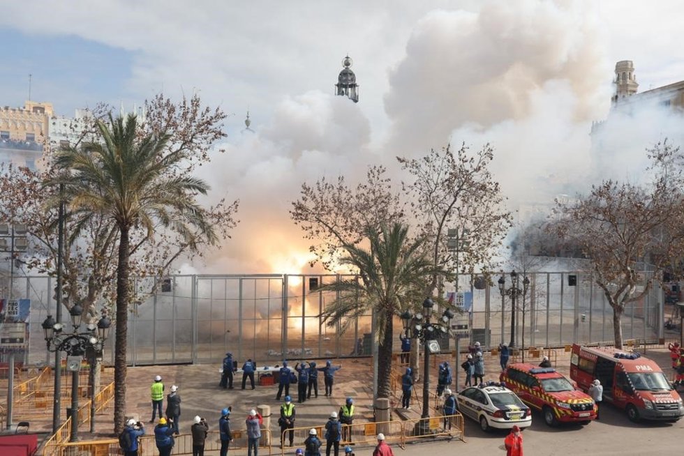 Masclet en la Plaza del Ayuntamiento de Valncia a 27 de febrero de 2022