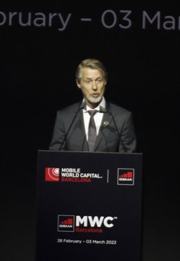 Mats Granryd, director general de GSMA, en su discurso de la cena oficial del MWC 2022