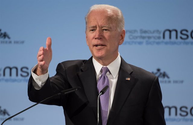 Archivo - FILED - 16 February 2019, Munich: Former US Vice President Joe Biden speaks on the second day of the 55th Munich Security Conference. US President Joe Biden has signed a memorandum to provide up to $600 million in "immediate military assistance"