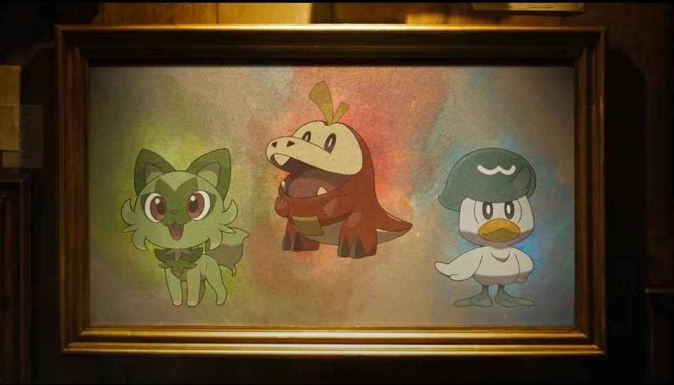 Los tres pokémon iniciales de los videojuegos Pokémon Escarlata y Púrpura